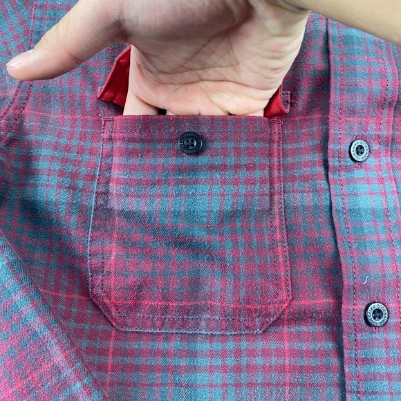 Eddie Bauer Shirt Men Small S Red Green Plaid Button Up Long Sleeve Casual - Picture 3 of 9